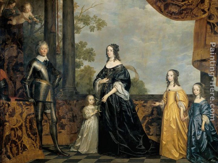 Frederick Henry, Prince of Orange, with His Wife and Daughters painting - Gerrit van Honthorst Frederick Henry, Prince of Orange, with His Wife and Daughters art painting